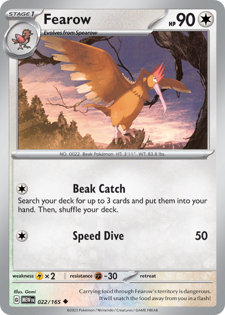 Fearow (22/165) - 151 Pokémon Card