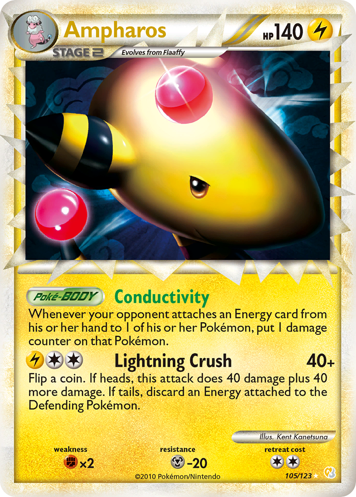 Ampharos Prime (105/123) - HeartGold & SoulSilver Pokémon Card