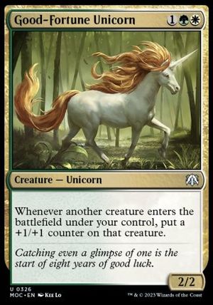 Good-Fortune Unicorn (March of the Machine Commander Decks)