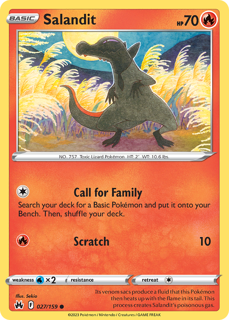 Salandit (27/159) - Crown Zenith Pokémon Card