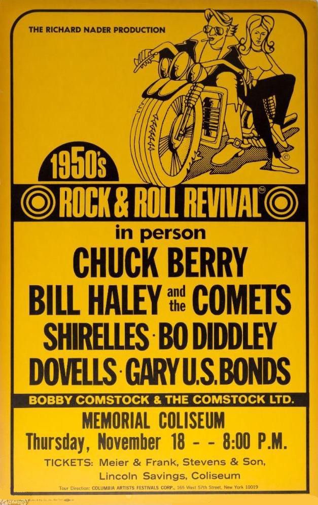 Chuck Berry & Bo Diddley Memorial Coliseum 1971 Concert Poster