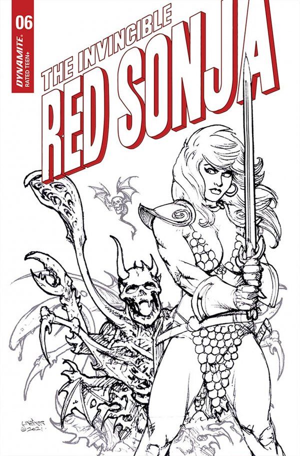 The Invincible Red Sonja #6 (Linsner Black and White)