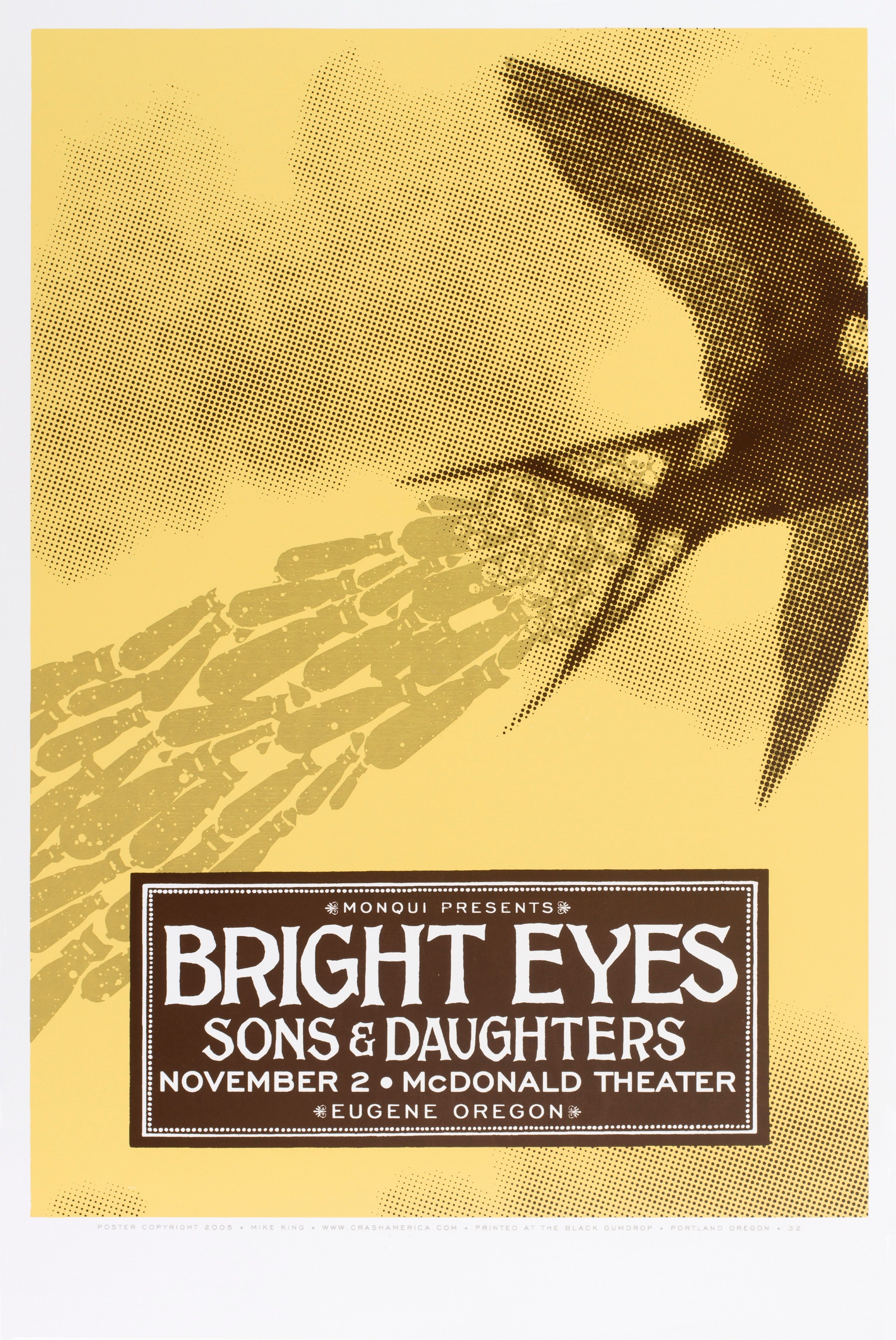MXP-104.4 Bright Eyes 2001 Mcdonald Theater  Nov 26 Concert Poster