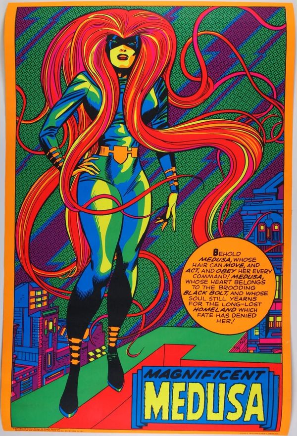 1971-Marvel Comics-Medusa Original Black Light Poster-Third Eye Inc