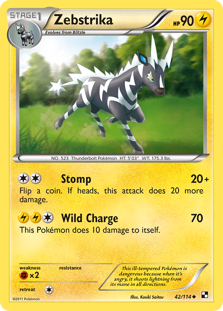 Zebstrika (42/114) - Black & White Pokémon Card