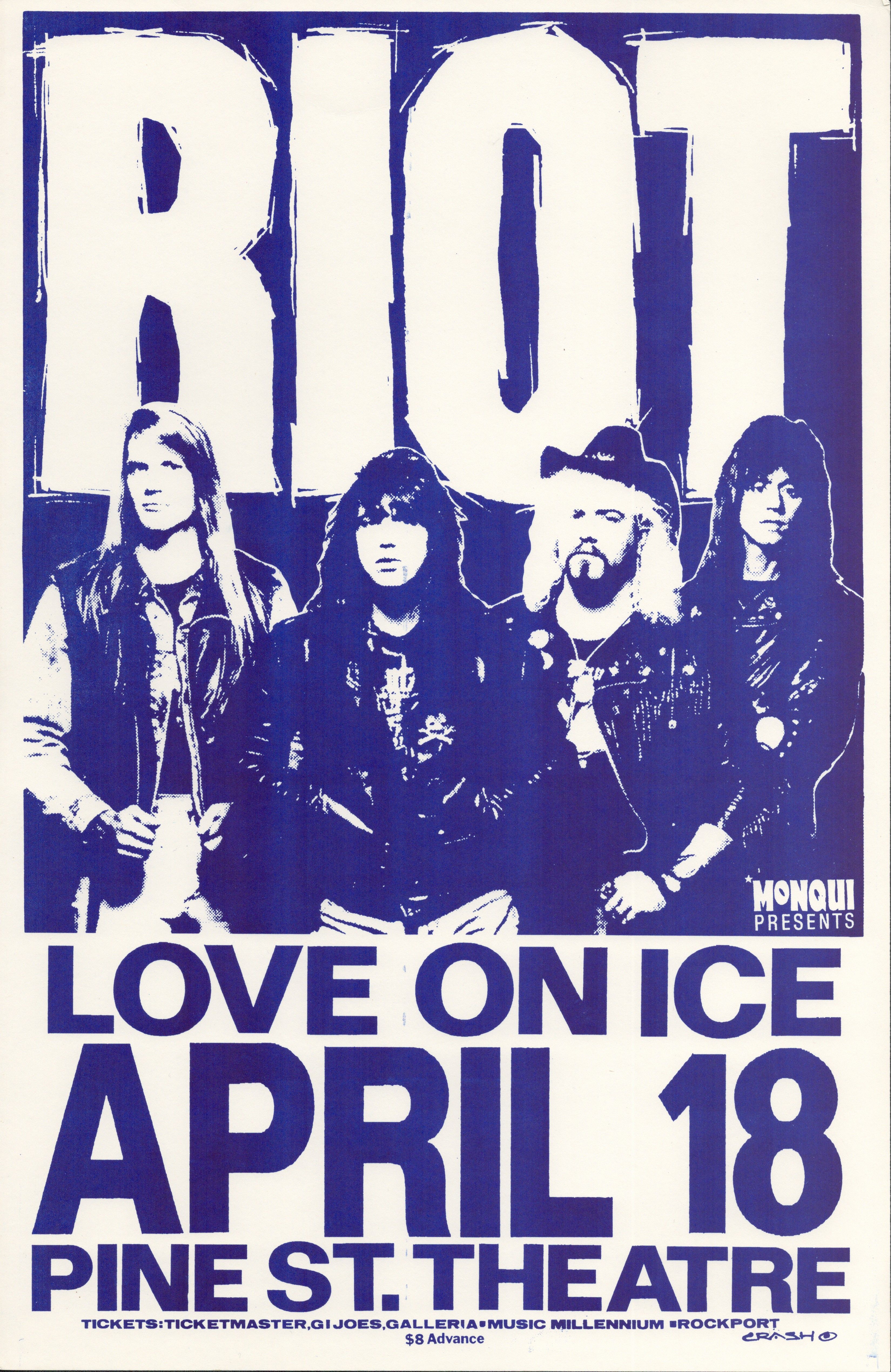MXP-216.10 Riot 1986 Pine Street Theatre  Apr 18 Concert Poster