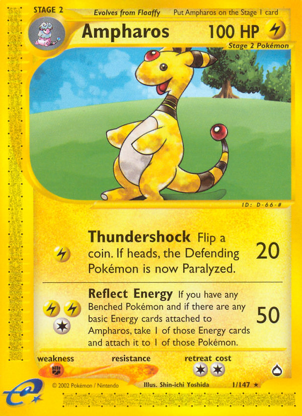 Ampharos (1/147) - Aquapolis Pokémon Card