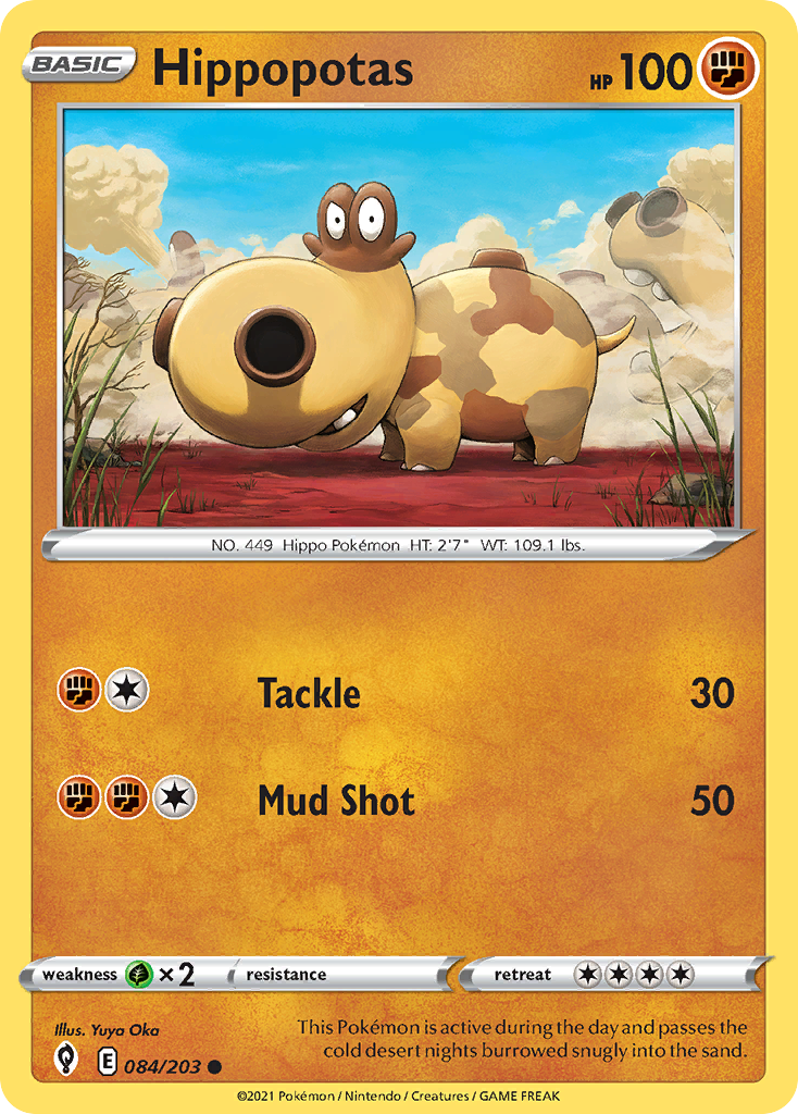 Hippopotas (84/203) - Evolving Skies Pokémon Card