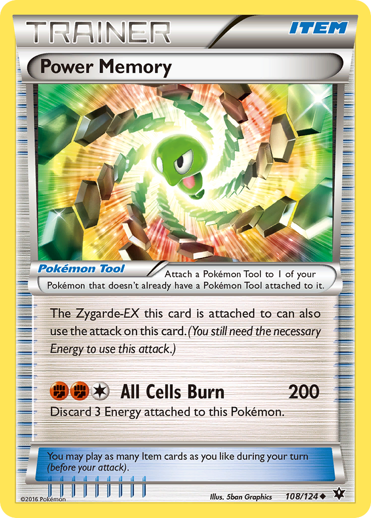 Power Memory (Trainer: Pokémon Tool) (108/124) - Fates Collide Pokémon Card