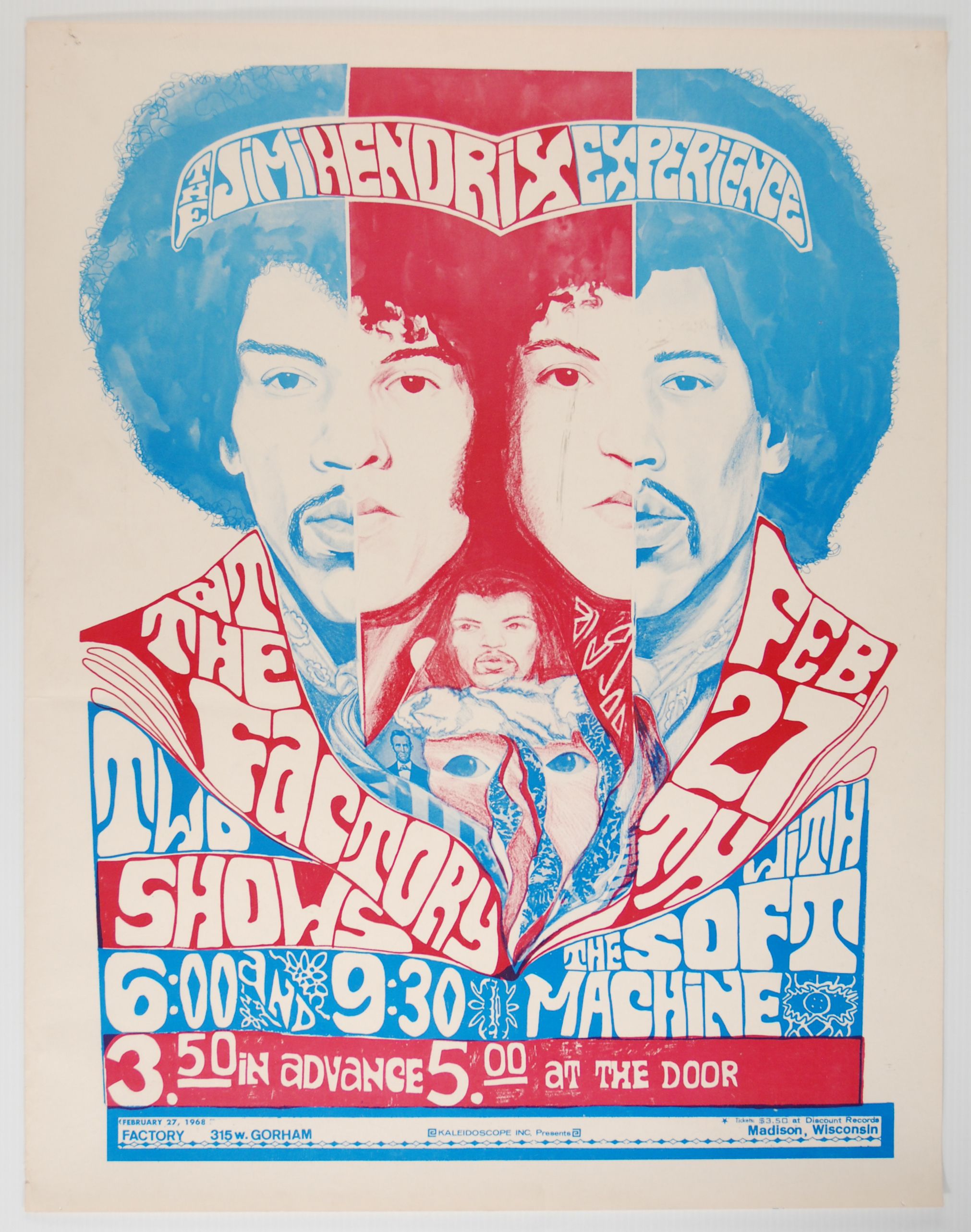 Jimi Hendrix Experience The Factory 1967 Concert Poster