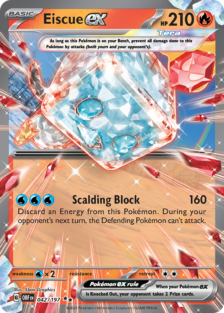 Eiscue ex (42/197) - Obsidian Flames Pokémon Card