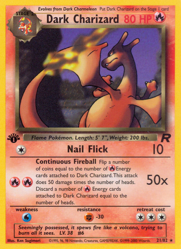 Dark Charizard (21/82) - Team Rocket (1st Edition) Pokémon Card