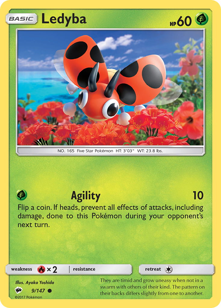 Ledyba (9/147) - Burning Shadows Pokémon Card