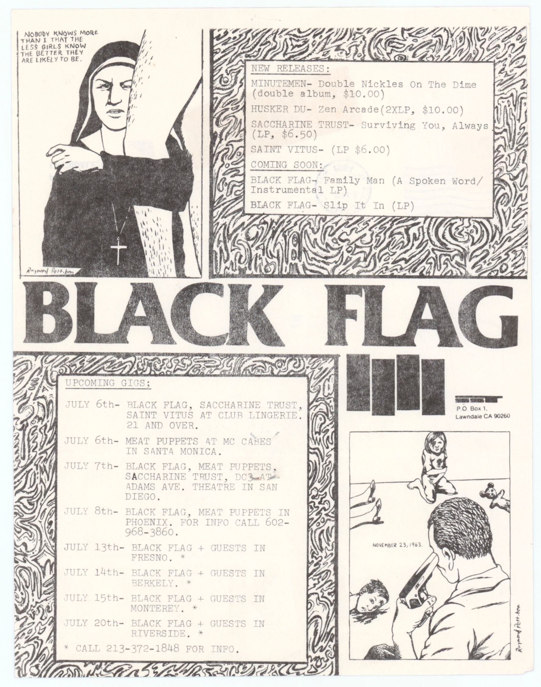 Black Flag "Slip It In" tour/SST ad 1984 Value GoCollect (BlackFlag