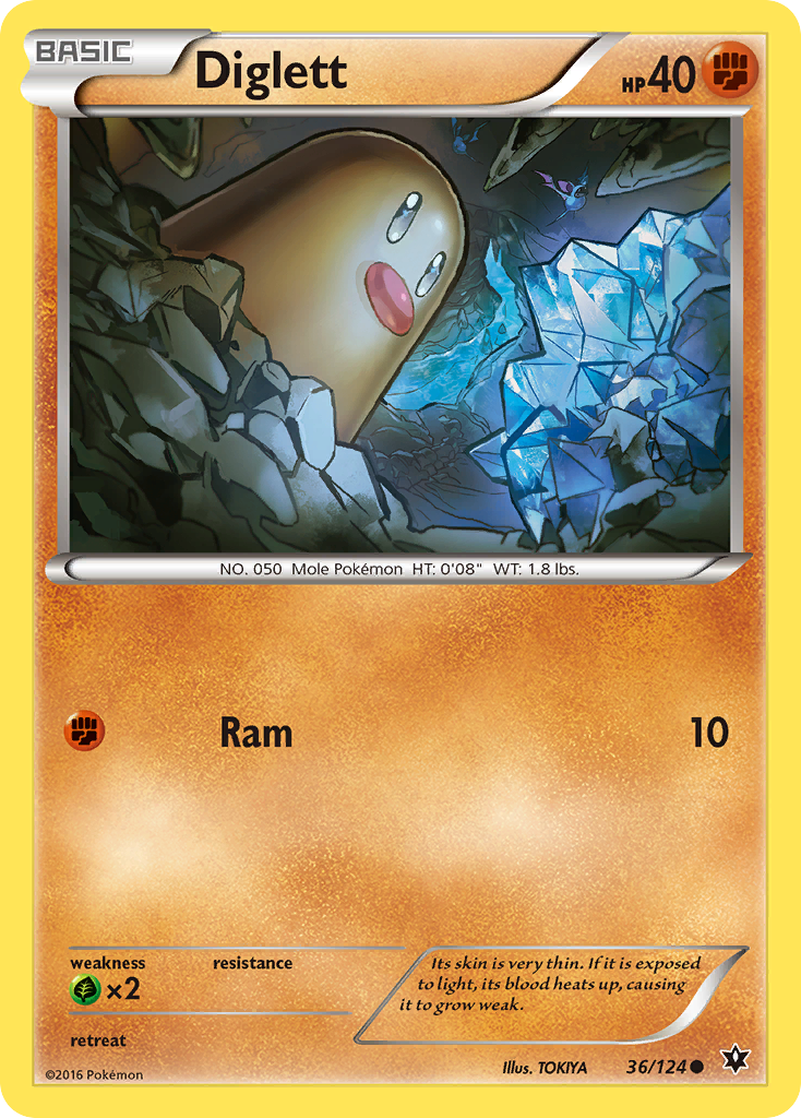 Diglett (36/124) - Fates Collide Pokémon Card