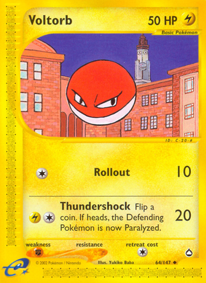 Voltorb (64/147) - Aquapolis (Reverse Holo)