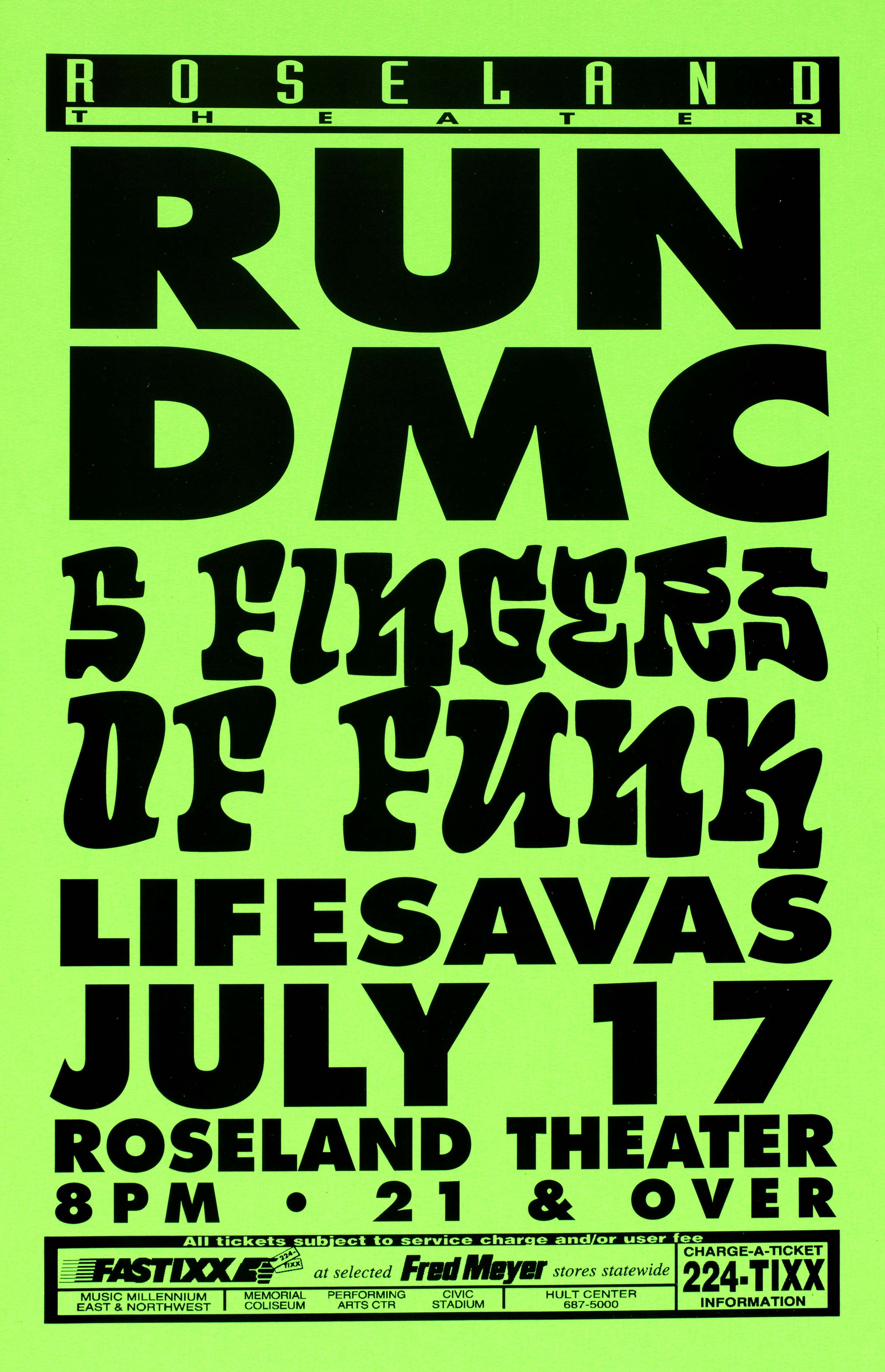 MXP-78.4 Run DMC Roseland Theater 1988 Concert Poster