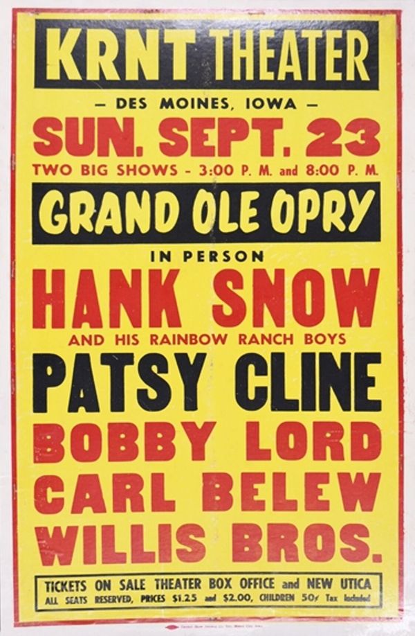 Patsy Cline & Hank Snow KRNT Theatre 1956