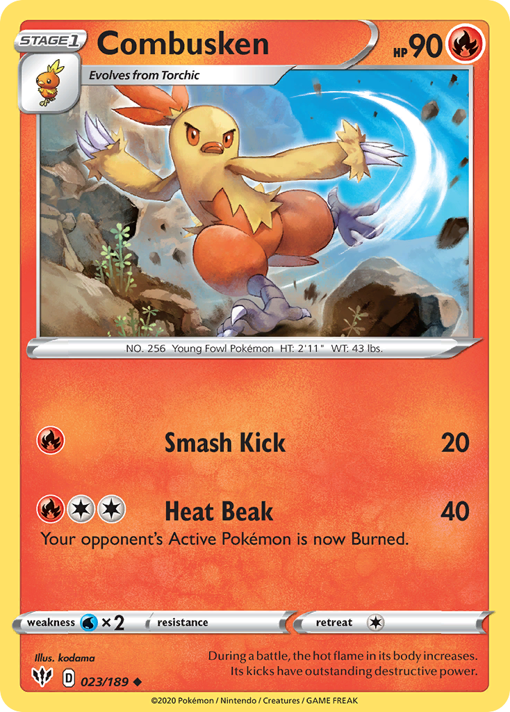 Combusken (23/189) - Darkness Ablaze Pokémon Card