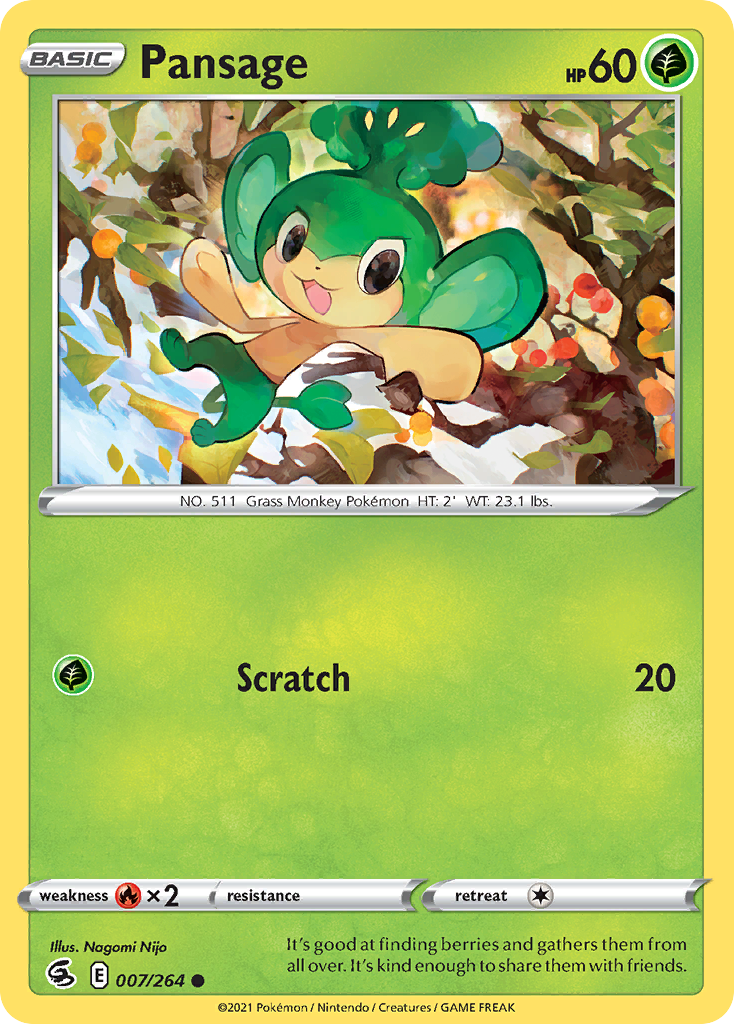 Pansage (7/264) - Fusion Strike Pokémon Card