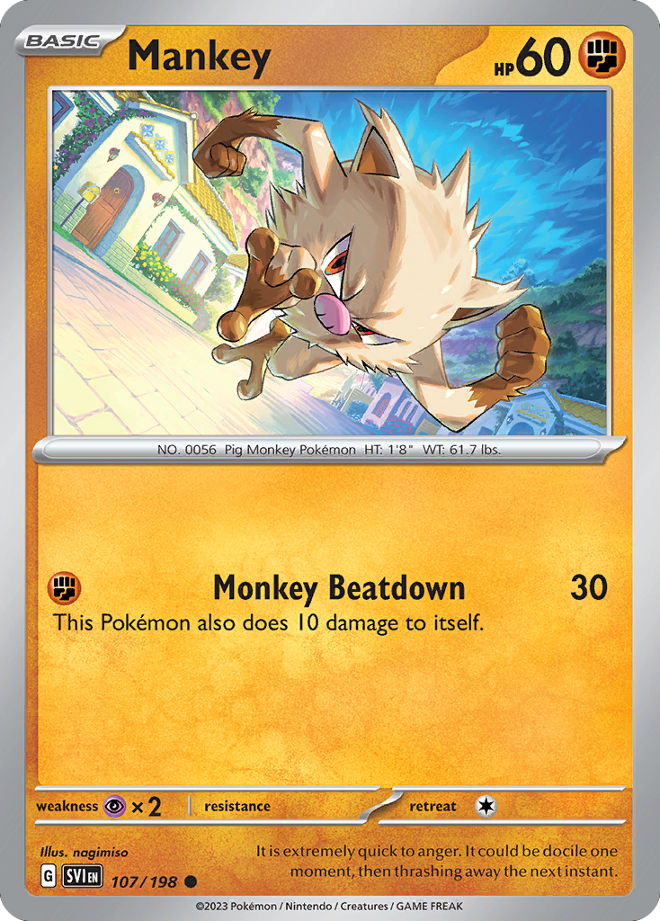 Mankey (107/198) - Scarlet & Violet Pokémon Card