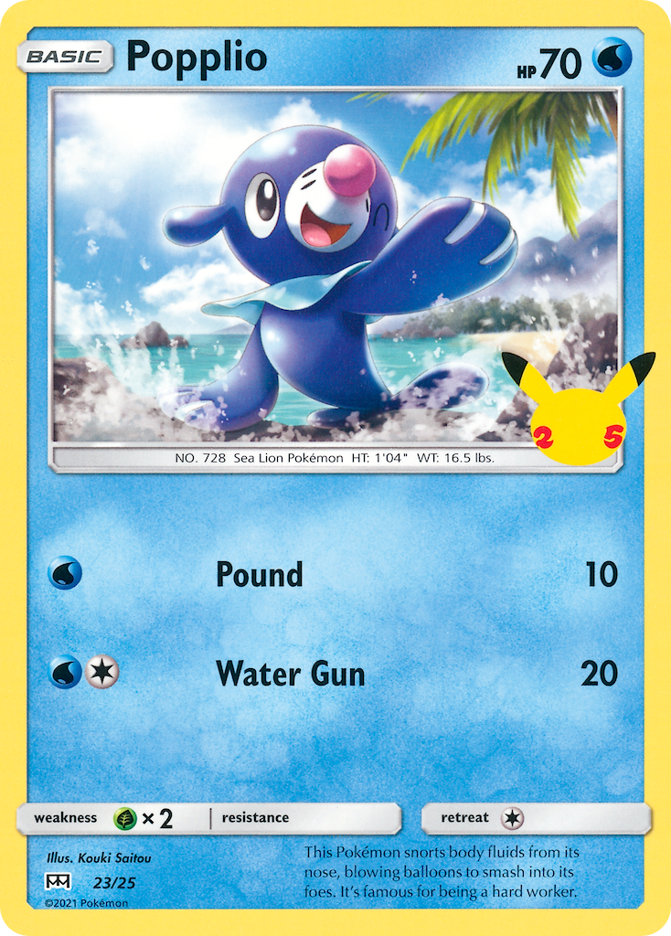 Popplio (23/25) - McDonald's Collection 2021 Pokémon Card