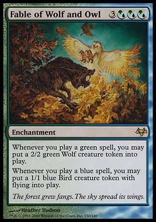 Fable of Wolf and Owl (Eventide) Trading Card