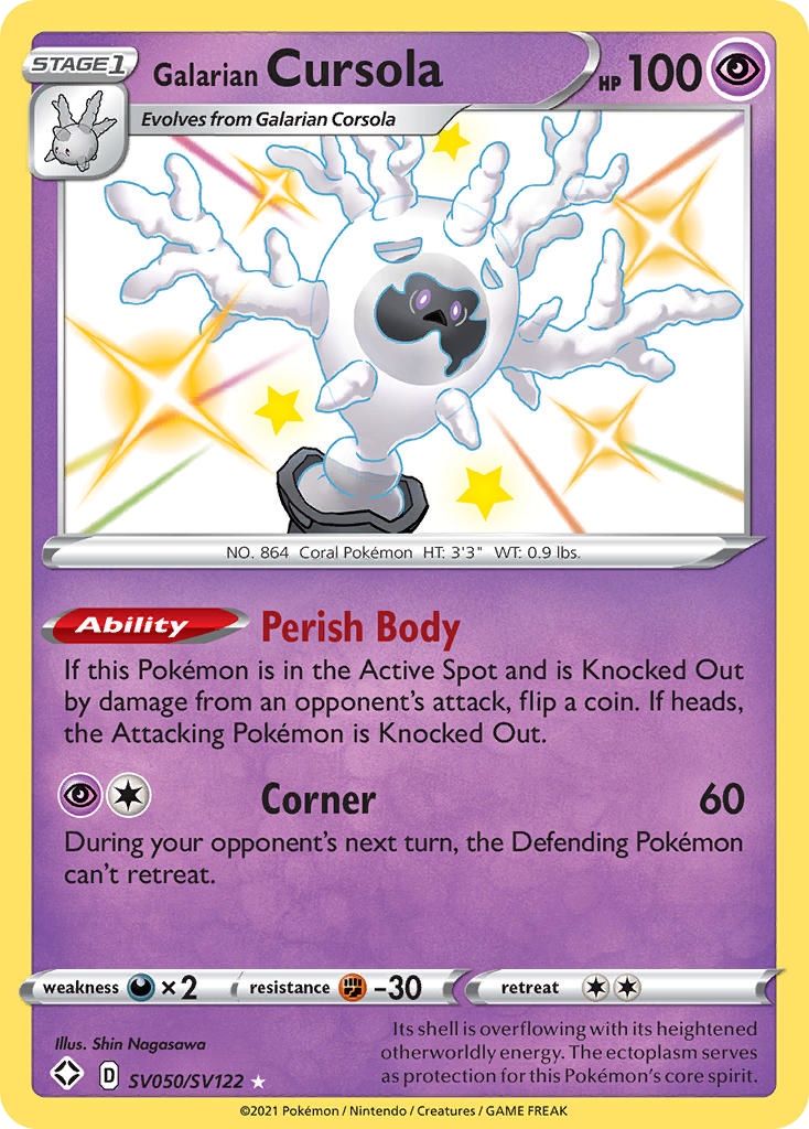 Galarian Cursola (SV050) - Shining Fates Shiny Vault Pokémon Card