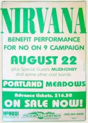 Nirvana Portland Meadows 1992 Concert Poster
