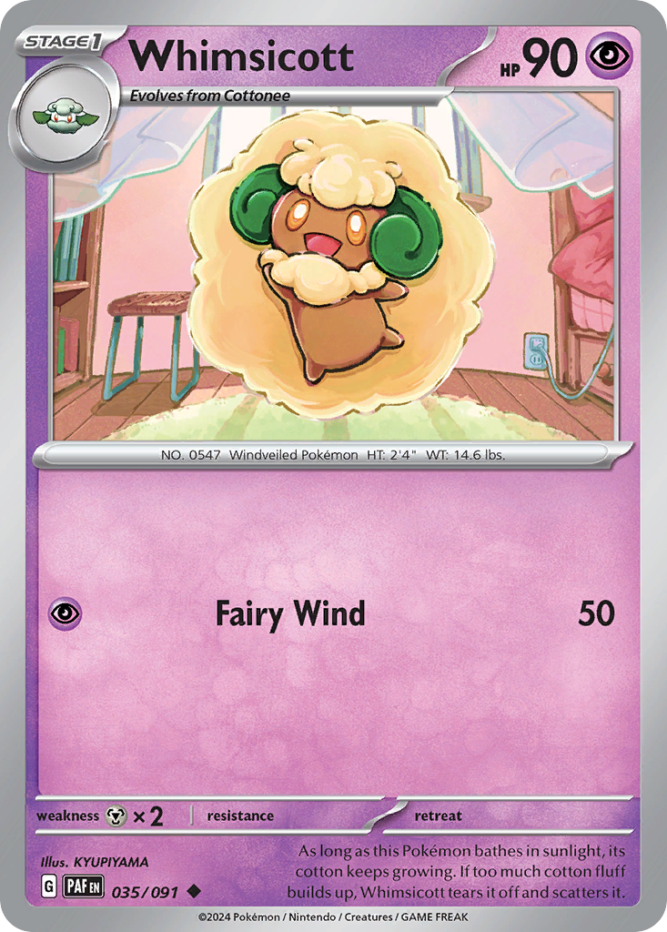 Whimsicott (35/91) - Paldean Fates Pokémon Card