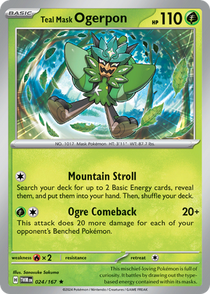 Teal Mask Ogerpon (24/167) - Twilight Masquerade (Reverse Holo)