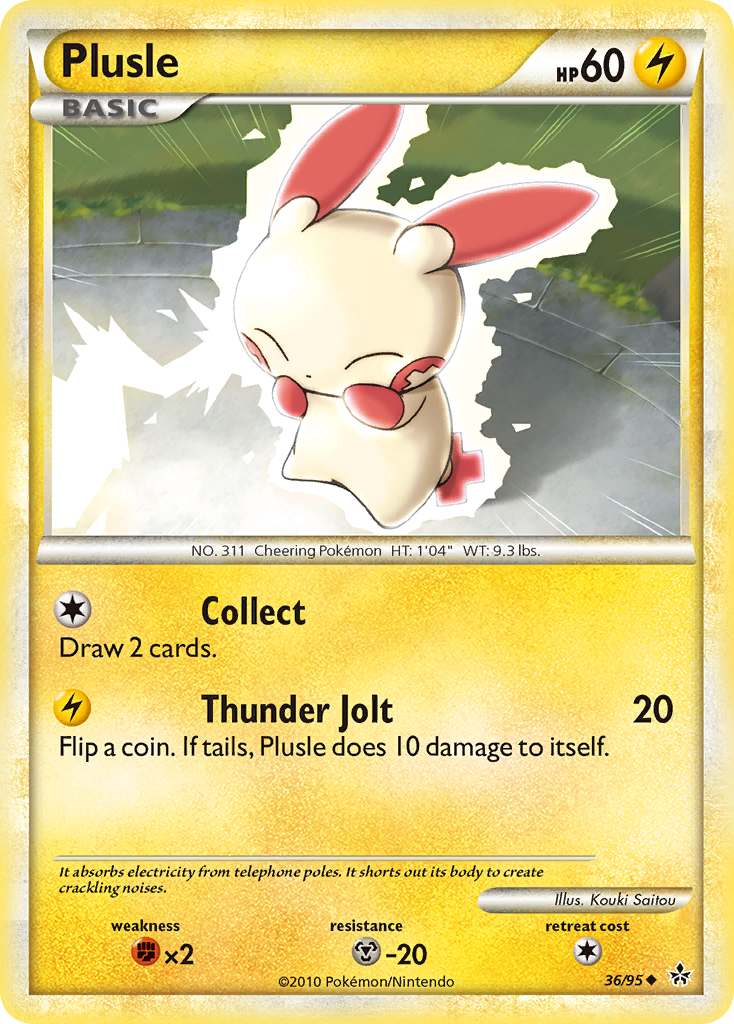 Plusle (36/95) - HS—Unleashed Pokémon Card