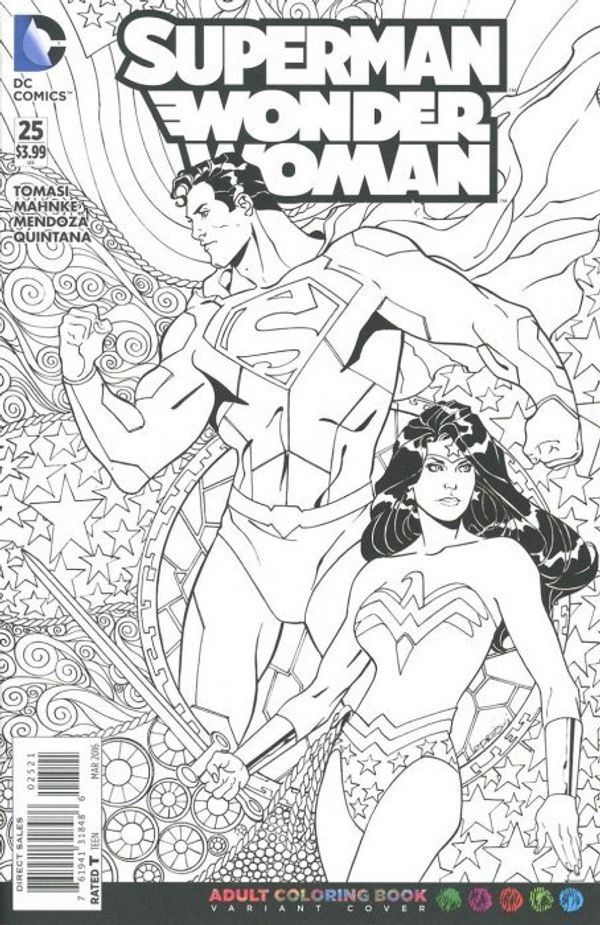 Superman Wonder Woman #25 (Adult Coloring Book Variant Cover)