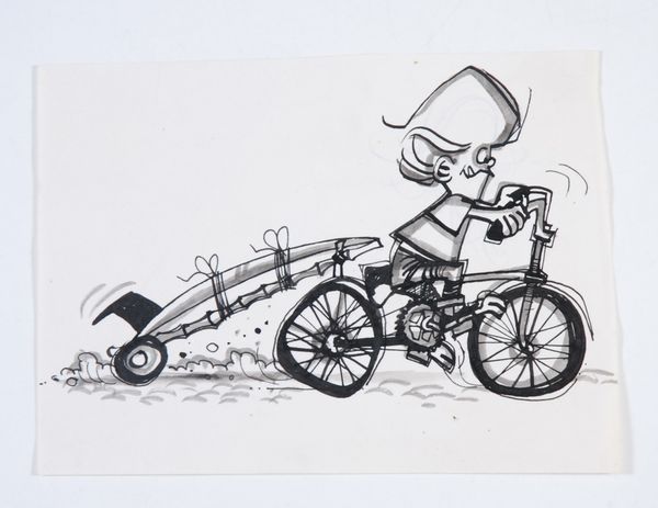 Rick Griffin "Murphy Rides to the Beach" - Original Pen & Ink Drawing 1964