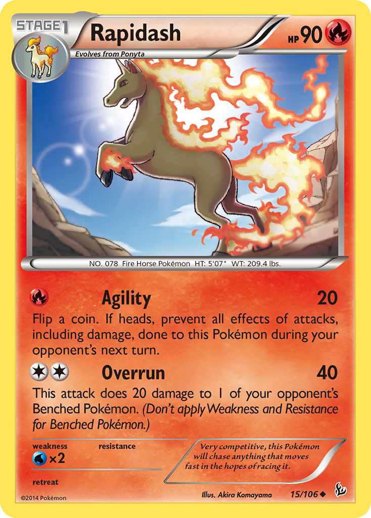 Rapidash (15/106) - Flashfire Pokémon Card