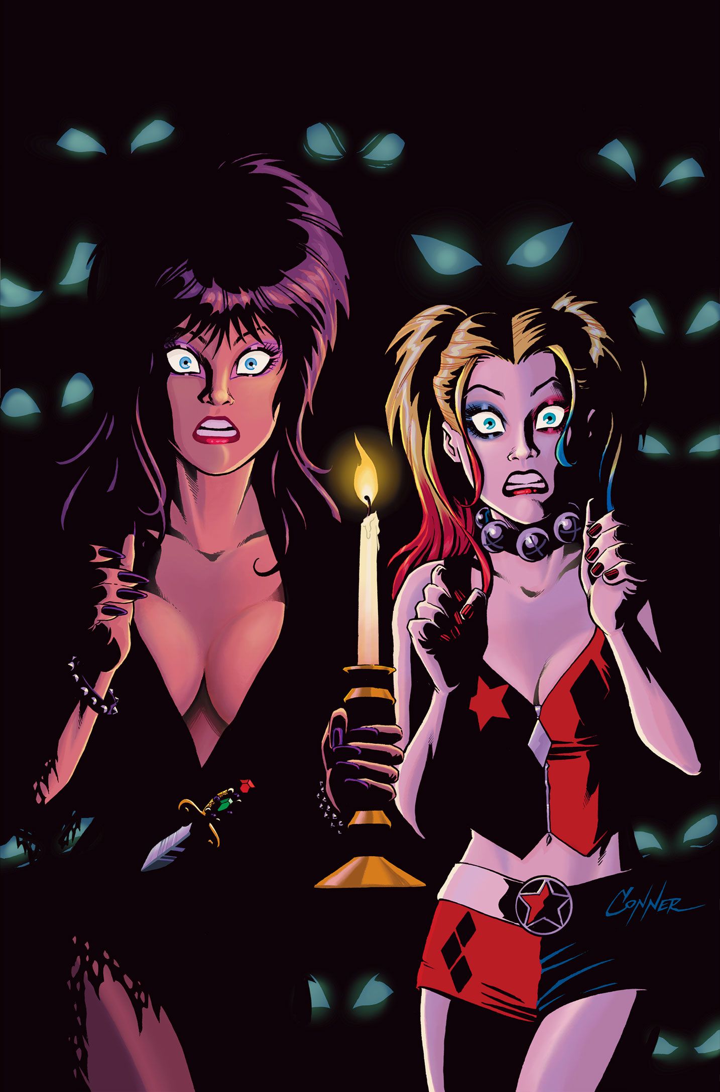 Harley Quinn X Elvira #4 (Cvr L Inc 1:20 Amanda Conner Candle Virgin Variant) Comic