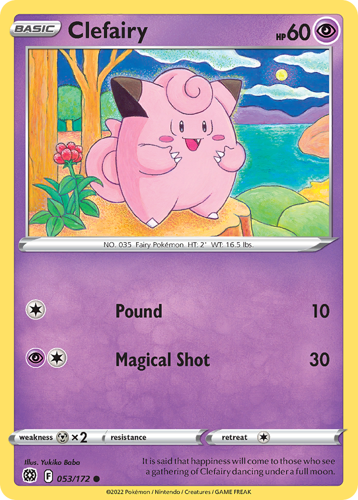 Clefairy (53/172) - Brilliant Stars Pokémon Card