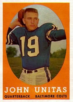 John Unitas 1958 Topps #22 Sports Card
