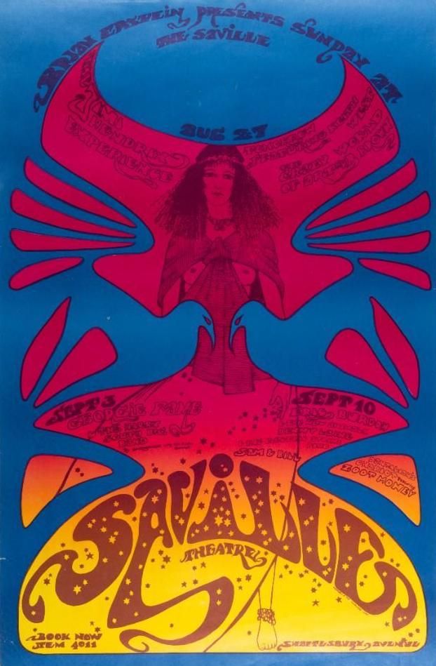 Jimi Hendrix Saville Theatre 1967 Concert Poster