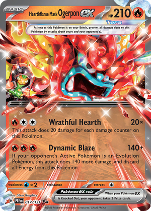 Hearthflame Mask Ogerpon ex (17/131) - Prismatic Evolutions