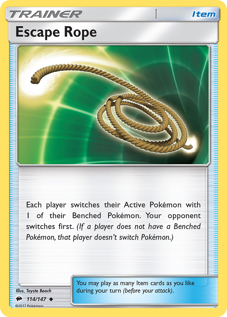 Escape Rope (Trainer: Item) (114/147) - Burning Shadows Pokémon Card