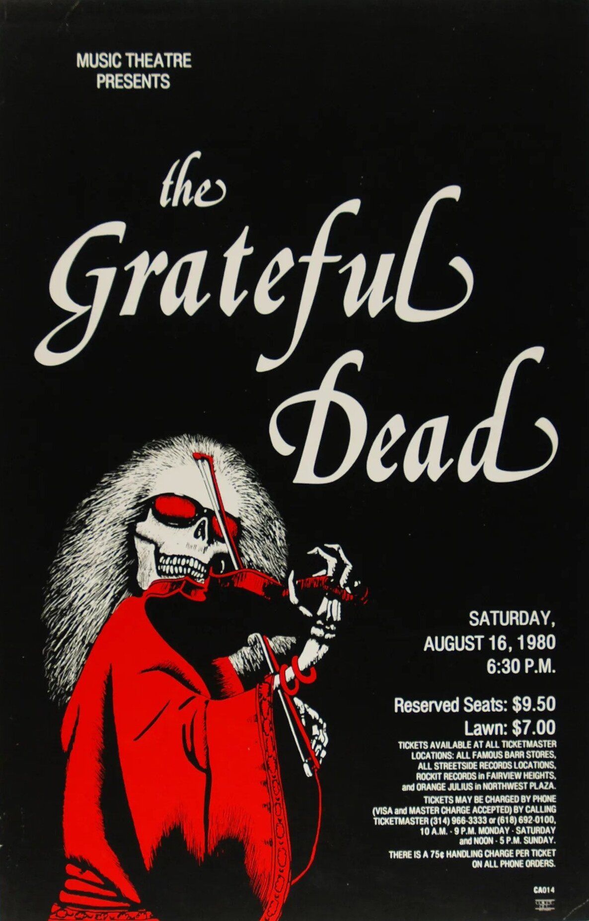 Grateful Dead Mississippi River Festival 1980 Concert Poster