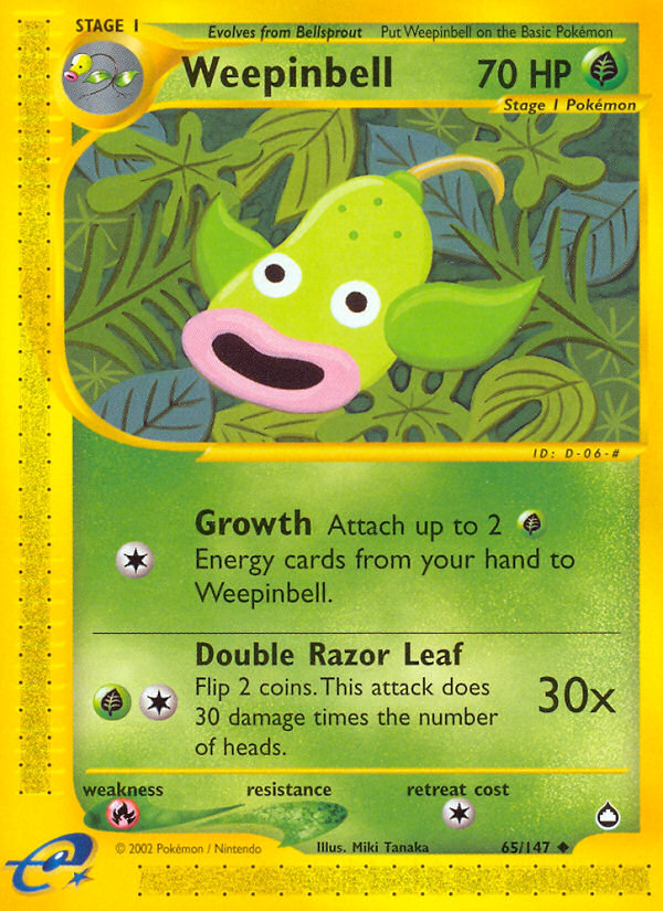 Weepinbell (65/147) - Aquapolis Pokémon Card