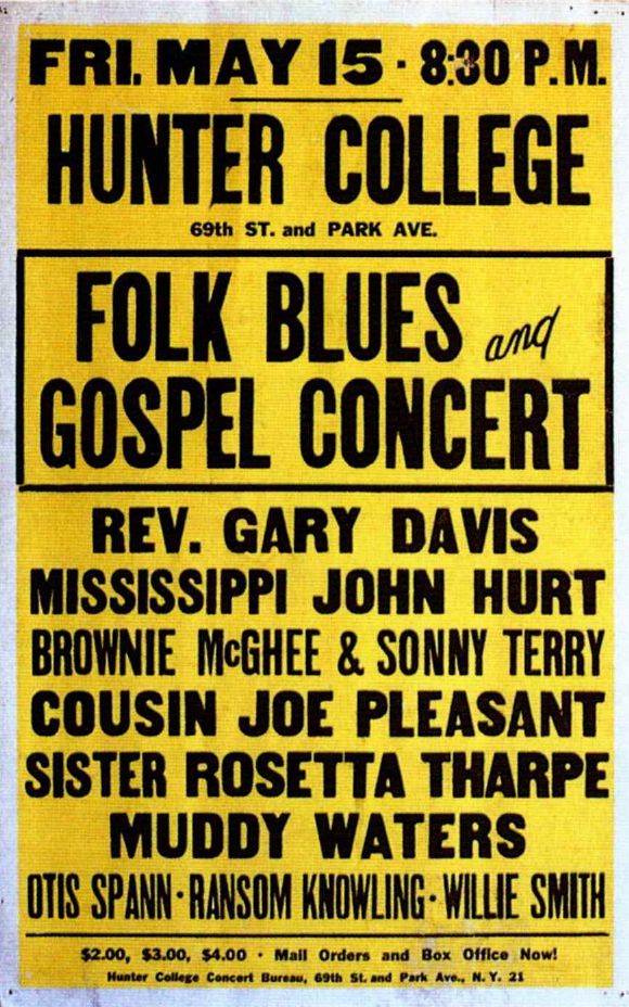 AOR-1.85 Folk Blues and Gospel Concert 1964 Concert Poster