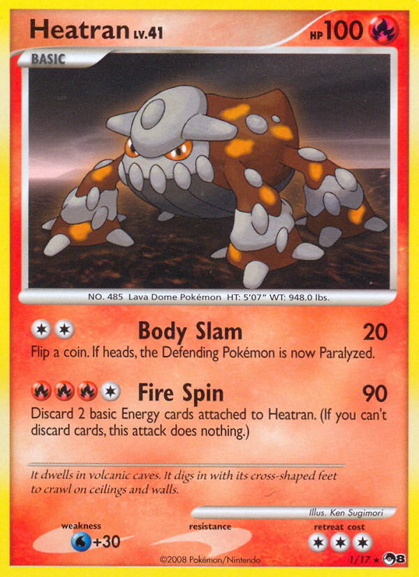 Heatran (1/17) - POP Series 8 Pokémon Card