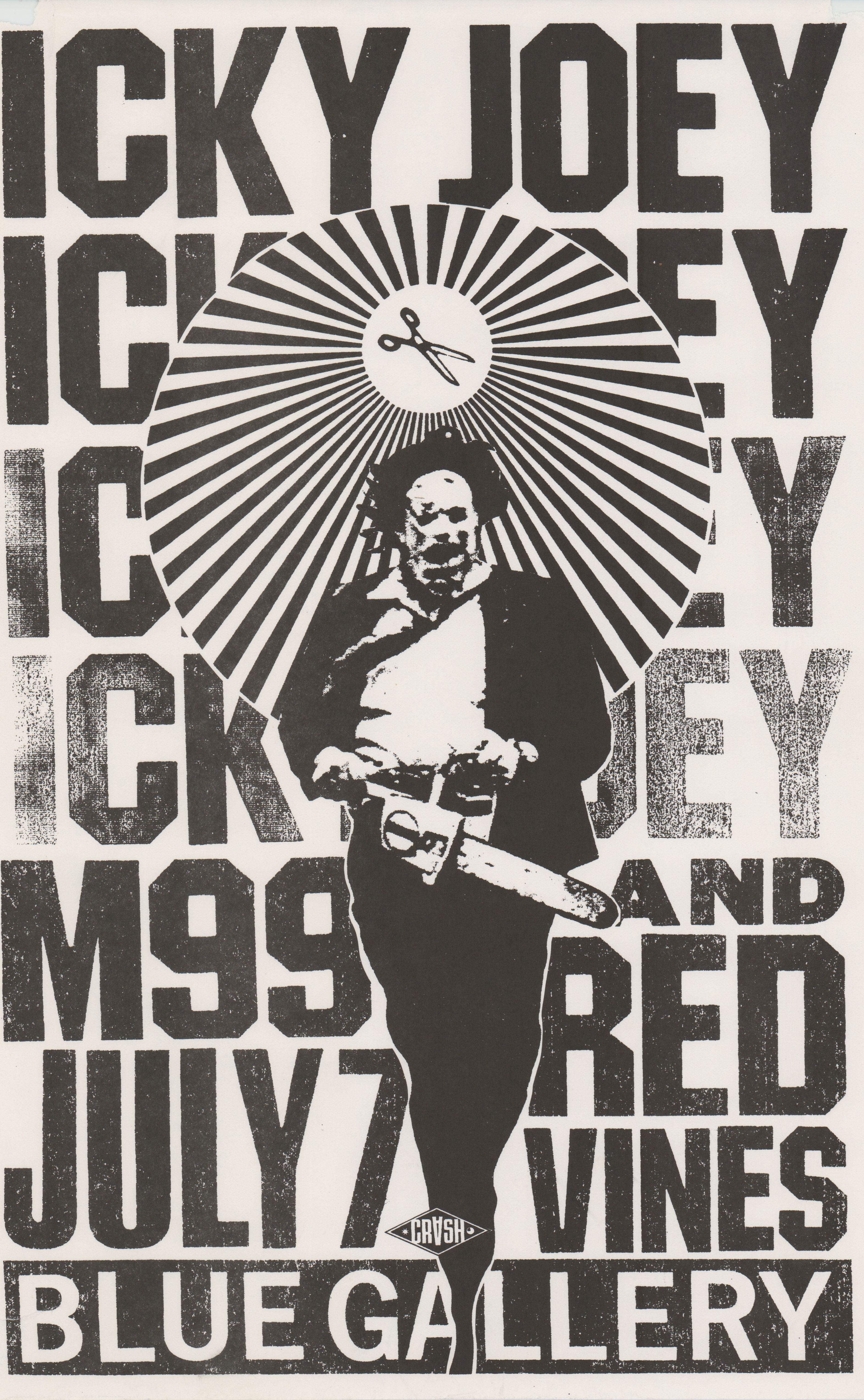 MXP-145.4 Icky Joey 1990 Blue Gallery  Jul 7 Concert Poster