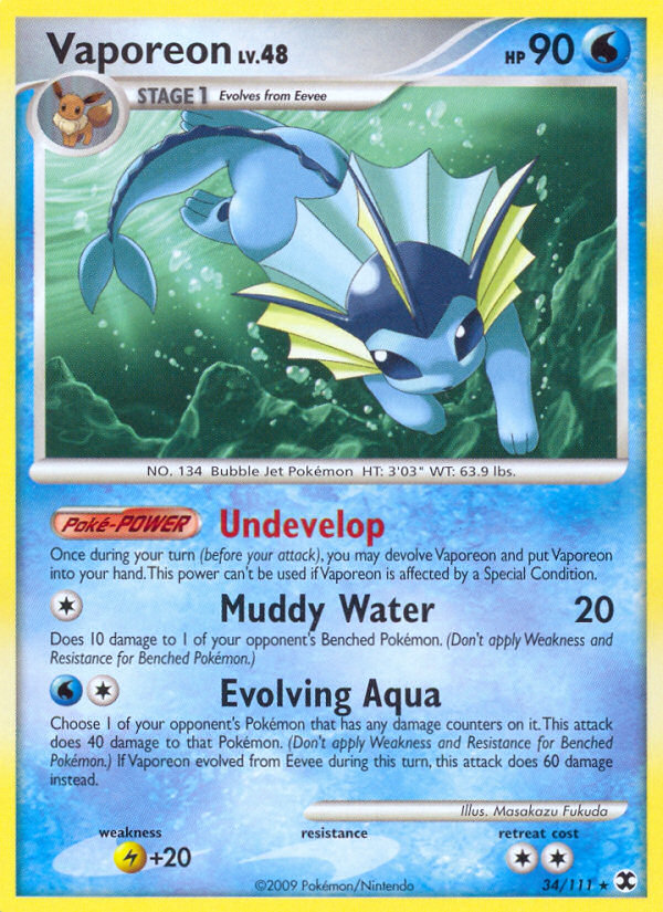 Vaporeon (34/111) - Rising Rivals Pokémon Card