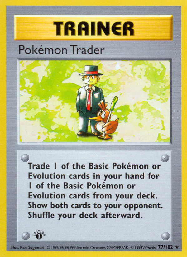 Pokémon Trader (Trainer) (77/102) - Base (1st Edition) Pokémon Card