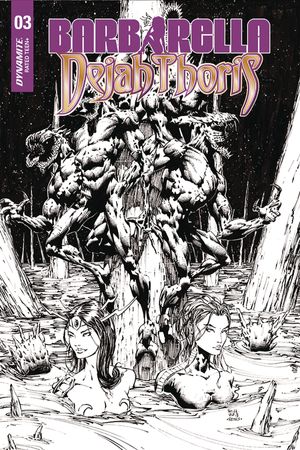 Barbarella/Dejah Thoris #3 (40 Copy Hsieh B&w Cover)
