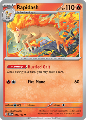 Rapidash (30/182) - Destined Rivals (Reverse Holo)